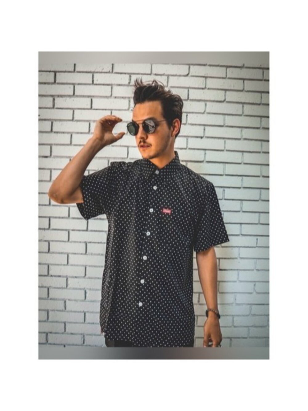 Dixxon Flannel Co The Milton Black White Polka Dot Party S/S Shirt Mens Sz XL
